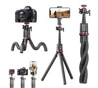 Treppiede per cellulare flessibile estensibile 3 in 1 girevole a 360 gradi, fotocamera d'azione e DSLR con telecomando Bluetooth antiscivolo, resistente in alluminio, ideale per selfie video viaggi e