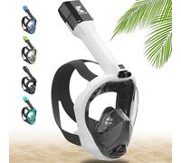 Khroom Maschera da snorkeling per adulti Seaview Pro | La nostra MIGLIORE maschera subacquea | Maschera a pieno facciale, sicura da CO2 per lo snorkeling | Mascherina integrale, dai 10 annii XL Bianco
