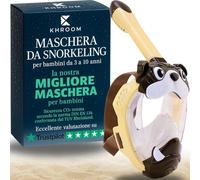 Khroom Maschera da Snorkeling per Bambini | CO2 sicuro | Maschera Subacquea per Bambini |Maschera Integrale per Snorkeling | Maschere da immersione (Cane)