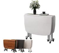 KHSASDDC Tavolo da pranzo pieghevole - Tavolo rettangolare in legno a ribalta, allungabile e salvaspazio con ruote mobili per spazi ridotti(B,120 * 70cm)