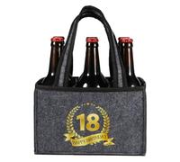KHstylehoo Regalo 18 compleanno uomini, borsa da uomo birra, Happy Birthday compleanno divertente borsa per bottiglie 6 bottiglie, 18 compleanno uomo portabottiglie per vecchio papà, marito