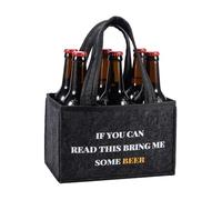 KHstylehoo Ultimate Beer Gifts for Men, borsa per 6 bottiglie di birra, borsa in feltro grigio con slogan Bring Me Beer, regalo perfetto per compleanno, pensionamento per uomini, lui, marito, pratica