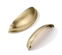 khtumeware Confezione da 2 maniglie per cassetti in ottone spazzolato da 9,5 cm, per armadietti, tazze, utensili da cucina, maniglie per cassetti, manopole per foro centrale da 3-3/4"