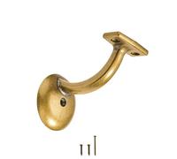 khtumeware Confezione da 6 staffe per corrimano in ottone anticato da 8 cm, hardware resistente per scale, casa o ufficio, staffe per corrimano vintage