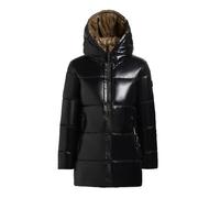khujo Grana-YM - Cappotto invernale corto da donna, con cappuccio, effetto lucido, taglie XS-XXL, Nero , S