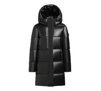khujo Cappotto invernale da donna, effetto lucido, caldo, impermeabile, con cappuccio rimovibile, Haya Shiny-YM, XS-XXL, Nero , M
