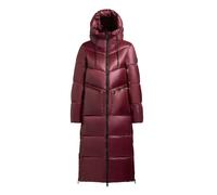 khujo Cappotto invernale da donna extra lungo, caldo e scintillante, con fessure laterali, spalline interne dello zaino e tasca sulle maniche Tonia XS-XXL, rosso mogano, L