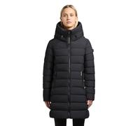 khujo Cappotto lungo invernale da donna, cappotto trapuntato caldo con fodera interna luccicante e cappuccio Nekar-YM XS-XXL, Nero , S