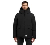 khujo Giacca invernale calda da uomo corta con cappuccio, maniche trapuntate e colletto alto Gero-YM S-XXL, Nero , M