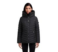 khujo Giacca invernale da donna calda trapuntata con cerniera a due vie e cappuccio regolabile ad alta chiusura Pace-YM XS-XXL, Nero , L