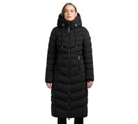 khujo INGRAM6 - Cappotto lungo trapuntato da donna, con cappuccio, lunghezza al ginocchio, nero
