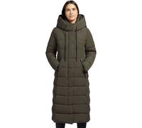 Khujo Tynse Damen Invernale Giacca Parka Lunga Verde Scuro