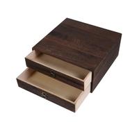 KHUKHU 1 pz. Tavolo in legno massello con cassetto, macchina da scrivania, mobiletto portaoggetti rustico, contenitore per gioielli,Caffè,25.5X24.5X15.5CM