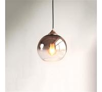 KHUKHU Lampada A Sospensione Creativa In Vetro Sfumato Sferico Piccola Lampada A Sospensione Lampadario In Metallo Semplice E Moderno Antiruggine Corridoi D'ingresso Corridoi(Bronze,7.9in)