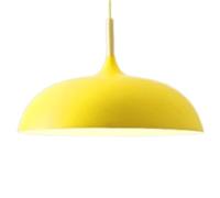 KHUKHU Lampada A Sospensione Creativa Semplice In Legno Massello, Lampada A Sospensione Moderna Nordica Con Paralume In Alluminio, Decorazione for Lampadario Color Macaron Leggero E27(Yellow,35CM)