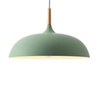 KHUKHU Lampada A Sospensione Creativa Semplice In Legno Massello, Lampada A Sospensione Moderna Nordica Con Paralume In Alluminio, Decorazione for Lampadario Color Macaron Leggero E27(Green,35CM)