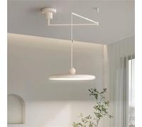 KHUKHU Lampada A Sospensione Grande Con Braccio Oscillante Lampada Da Soffitto Moderna A LED Dimmerabile Rotonda 15,7 Pollici Lampada A Sospensione Lunga 37W Lampada Da Cucina(Milk White Color)