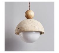 KHUKHU Lampada A Sospensione Sferica In Pietra Naturale E27, Lampada A Sospensione Piccola Rustica Retrò, Lampada A Sospensione Stile Wabi-sabi For Sala Da Pranzo Con Isola Cucina - Lampade(Yellow)