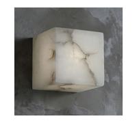 KHUKHU Lampada Da Parete For Comodino In Marmo Minimalista Nordica Lampada Da Parete For Camera Da Letto Quadrata In Alabastro Della Metà Del Secolo Lampada Da Parete Moderna A Blocchi Cubici