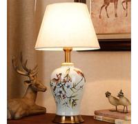 KHUKHU Lampada Da Tavolo In Ceramica Moderna Con Fiori E Uccelli Lampada
