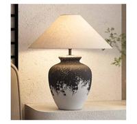 KHUKHU Lampada Da Tavolo Rustica In Ceramica Invecchiata Fatta A Mano