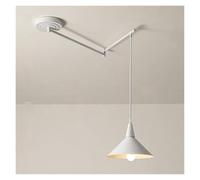KHUKHU Lampade A Sospensione Regolabili Lampada A Sospensione Moderna Con Braccio Oscillante Lampada A Sospensione Bianca Di Metà Secolo Lampada A Sospensione A Soffitto Vintage Lampadario(B)
