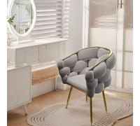 KHUKHU Piccola poltrona decorativa for soggiorno, grazioso mobiletto da toeletta con schienale for la stanza del trucco, imbottita a forma di conchiglia for ufficio, moderno(Gray)