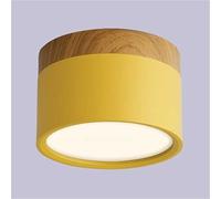 KHUKHU Plafoniera A LED Da Incasso A Soffitto Colore Macaron Piccola Lampada Da Soffitto Faretto Luce Tricolore Semplicità A Risparmio Energetico Plafoniera Rotonda Utilizzata for Soggiorno(Yellow)