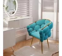 KHUKHU Poltrona da trucco, moderna poltrona laterale senza ruote for soggiorno/sala da toeletta/camera da letto/ufficio/cucina(Blue)