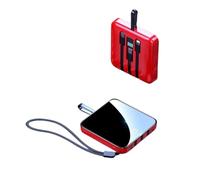 KhUkhu Power Bank 20000 mAh Carica Rapida Ultra Sottile Compatto Portatile Mini Adatto per Telefoni Android,Rosso