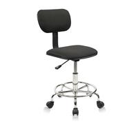 KHUKHU Sedia da disegno con schienale, poggiapiedi regolabile in altezza, sgabello girevole con ruote, cuscino di seduta spesso, for cucina e bar di casa(Square Back,1PK)