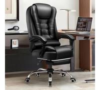 KHUKHU Sedia da ufficio direzionale con schienale alto regolabile, sedie for computer di casa, supporto for scrivania grande e alto, girevole in pelle PU(D)