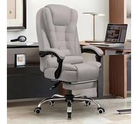 KHUKHU Sedia da ufficio direzionale con schienale alto regolabile, sedie for computer di casa, supporto for scrivania grande e alto, girevole in pelle PU(Grey)