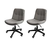 KHUKHU Sedia da ufficio ergonomica in pelle PU con altezza regolabile, supporto lombare, girevole for ufficio, studio e uso quotidiano.(Set of 2)