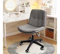 KHUKHU Sedia da ufficio ergonomica in pelle PU con altezza regolabile, supporto lombare, girevole for ufficio, studio e uso quotidiano.(Set of 1)