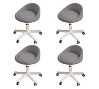 KHUKHU Sgabello girevole ergonomico con ruote, altezza regolabile, ruote ultra silenziose, cuscino imbottito in similpelle, for salone, ufficio, massaggi(Dark Gray,Set of 4)