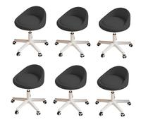 KHUKHU Sgabello girevole ergonomico con ruote, altezza regolabile, ruote ultra silenziose, cuscino imbottito in similpelle, for salone, ufficio, massaggi(D,Set of 6)