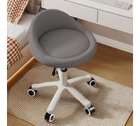 KHUKHU Sgabello girevole ergonomico con ruote, altezza regolabile, ruote ultra silenziose, cuscino imbottito in similpelle, for salone, ufficio, massaggi(Dark Gray,Set of 1)