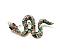 KhuWan Spille a Forma di Serpente Verde da Donna, da Uomo, con Strass smaltato, a Forma di Serpente, per Feste di Animali, Spille Casual da Regalo