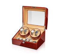 KHUY Scatola del Tempo per Orologi Automatici, Auto Watch Winder Mechanical Watch Box Avvolgitore con Motore Silenzioso, Orologio per Orologi Casi a Batteria 100-240V o Adattatore AC