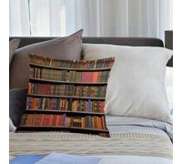 KHWEJ Federe per Cuscini 45x45 cm,Libreria vintage per l'educazione dei bambini, libro retrò sullo scaffale in bibliot,poliestere Quadrato Cerniera Invisibile per Casa,Ufficio,Esterno,Camera da letto