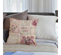 KHWEJ Federe per Cuscini 45x45 cm,Shabby Chic, tazze con gabbia in pizzo a tema vintage per la festa della mamma della,poliestere Quadrato Cerniera Invisibile per Casa,Ufficio,Esterno,Camera da letto