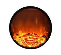 KHYTEBV Inserto per Camino Elettrico Circolare Ultra Sottile con Fiamme 3D realistiche, Decorazione da Incasso o da Parete
