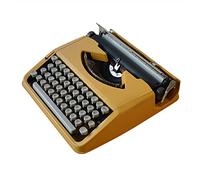 KHYTEBV Macchina da Scrivere Meccanica - Design Vecchio Stile per l'uso Quotidiano - Colore Giallo Brillante - Macchina da Scrivere Vintage