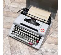 KHYTEBV Macchina da Scrivere Vintage Perfetta per Scrivere romanzi Ovunque, Macchina da Scrivere Manuale retrò con Tastiera Nera Rossa e Tastiera Inglese, Ideale per l'Avvento