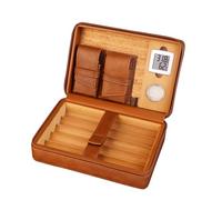 KHZKHC Humidor Sigari Viaggio, Accessori Sigari, Termometro Elettronico, Crema Idratante Ai Cristalli, Ampia Tasca Attrezzi, Non Soggetto Graffi, Traspirabilità Assorbimento Dell'umidità