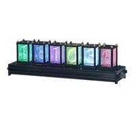 KHZKHC Orologio a Tubo Luminoso RGB, Orologio Elettronico a Tubo Luminoso a LED, Analogico Digitale IPS a 6 Bit, Orario Wi-Fi, Alimentato Tramite USB, Decorazione da Scrivania retrò Fai da Te