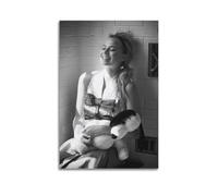 KHZTTREXT Poster decorativo da parete con famosa attrice Margot Elise Robbie, decorazione moderna per camera da letto, 50 x 75 cm