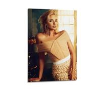 KHZTTREXT Poster decorativo da parete con famosa attrice Margot Elise Robbie, decorazione moderna per camera da letto, 50 x 75 cm