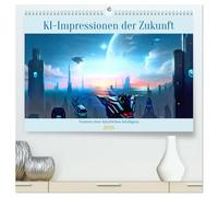 KI-Impressionen der Zukunft (hochwertiger Premium Wandkalender 2026 DIN A2 quer), Kunstdruck in Hochglanz: Wie stellt siche eine künstliche Intelligenz die Zukunft vor?